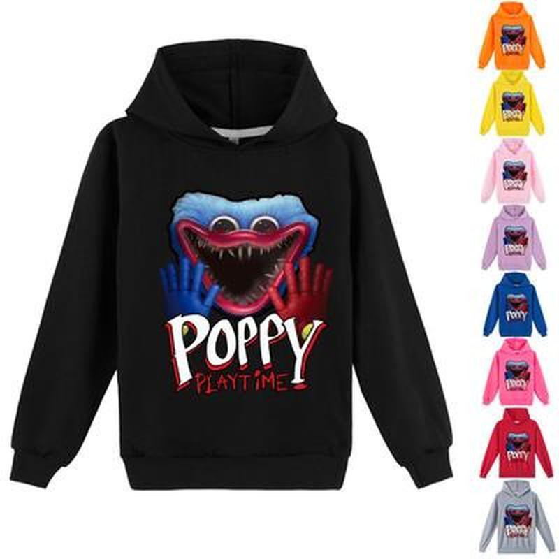 Youjilao Kids 3D Hoodie Huggy Wuggy Pullover Poppy Speeltijd Kinderen Dunne Lentetrui DAR 110cm rood