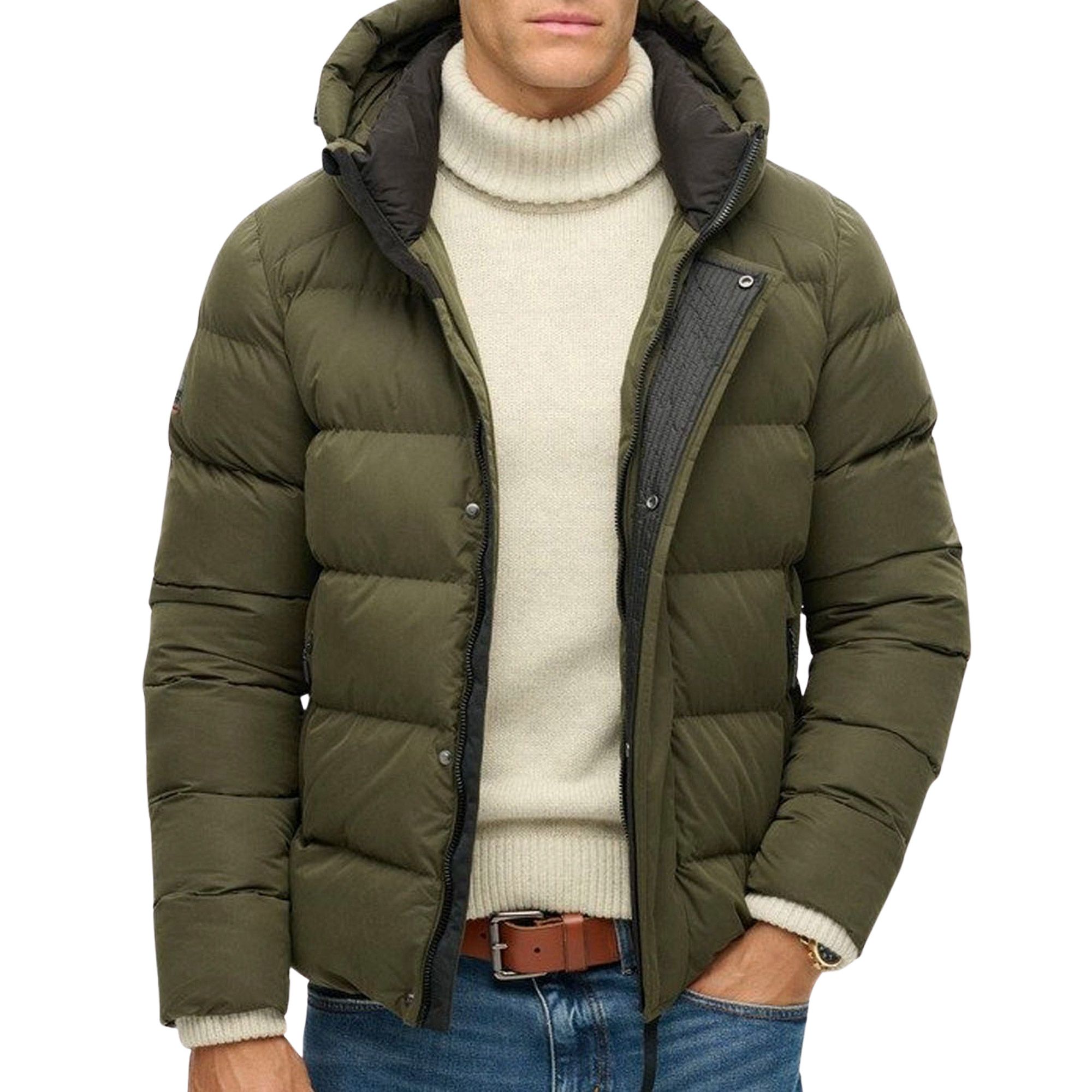 Superdry Microfibre Hooded Sports Puffer Winterjas Heren