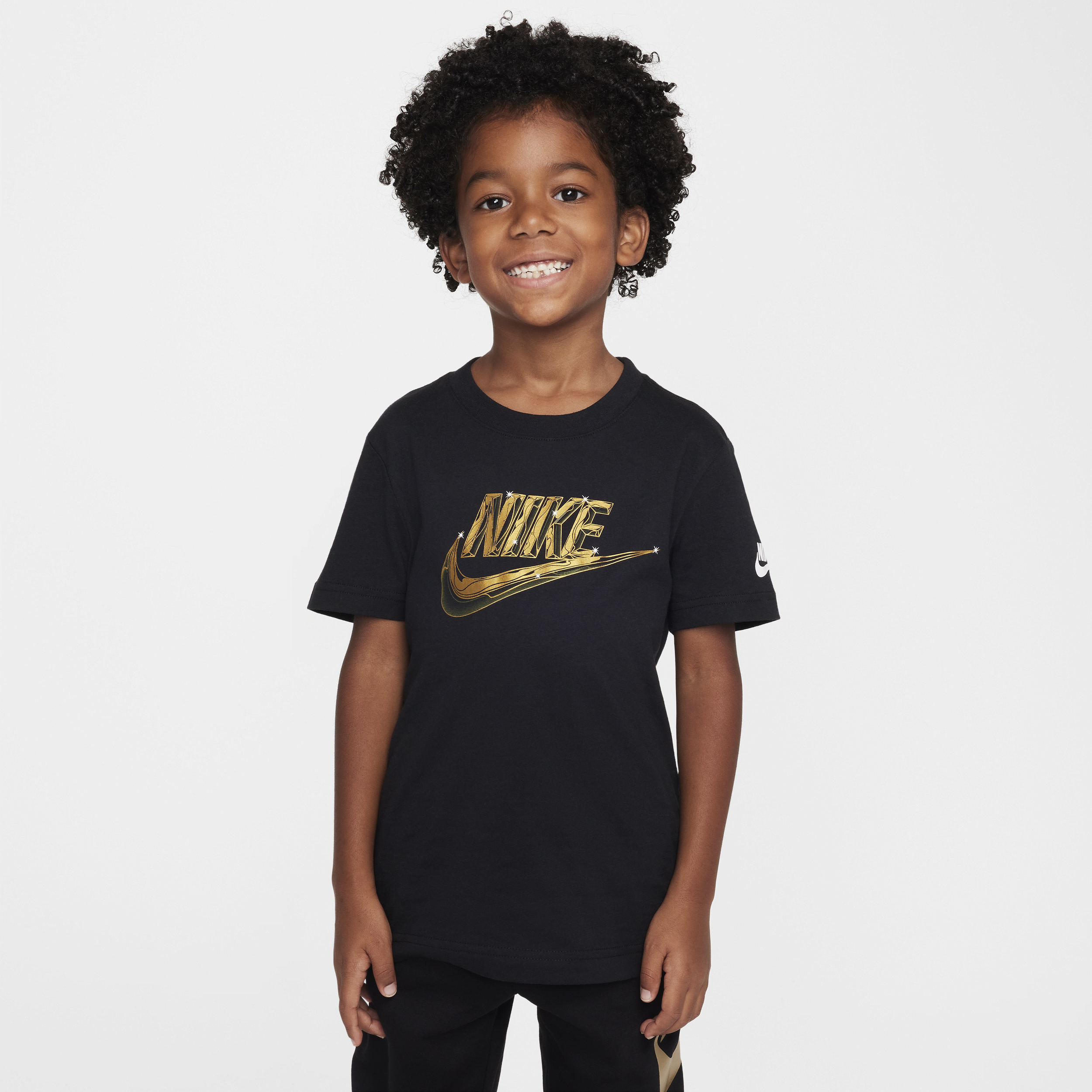 Nike Metallic Futura T-shirt voor kleuters - Zwart