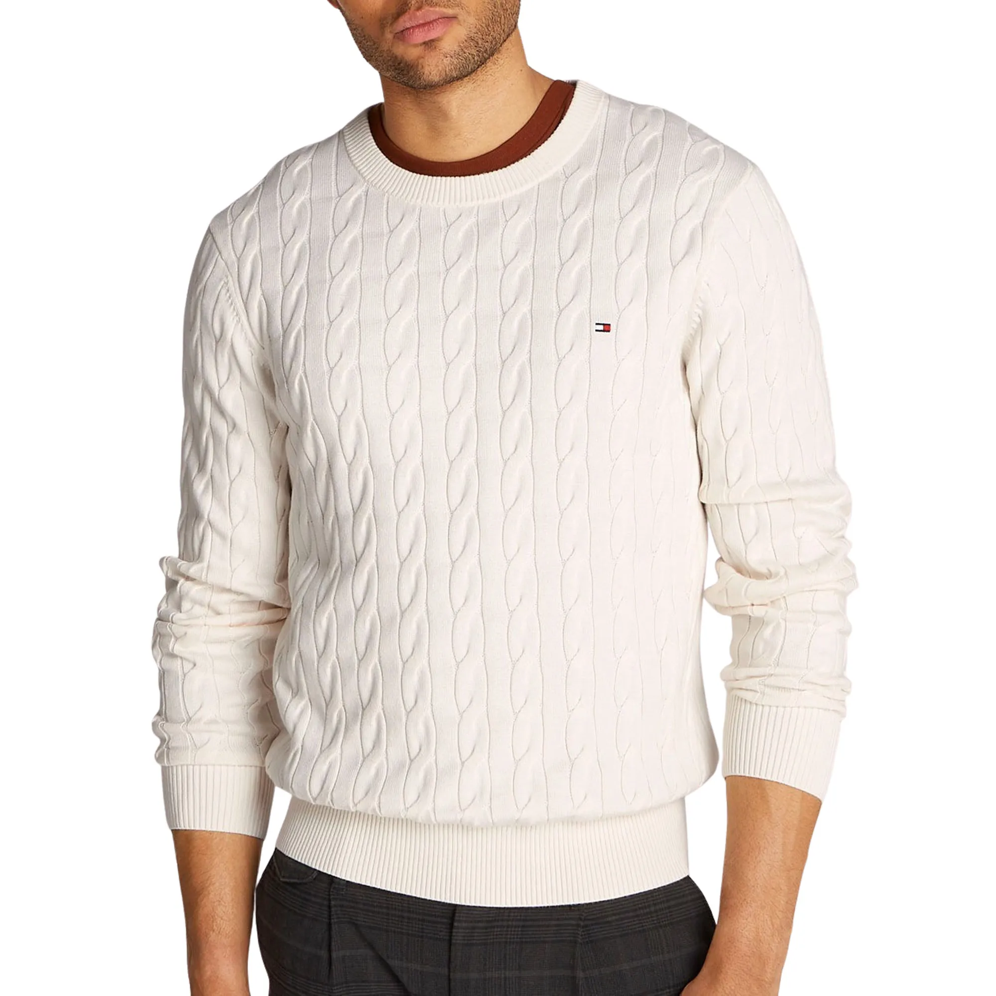 Tommy Hilfiger Pullover Cable Off White