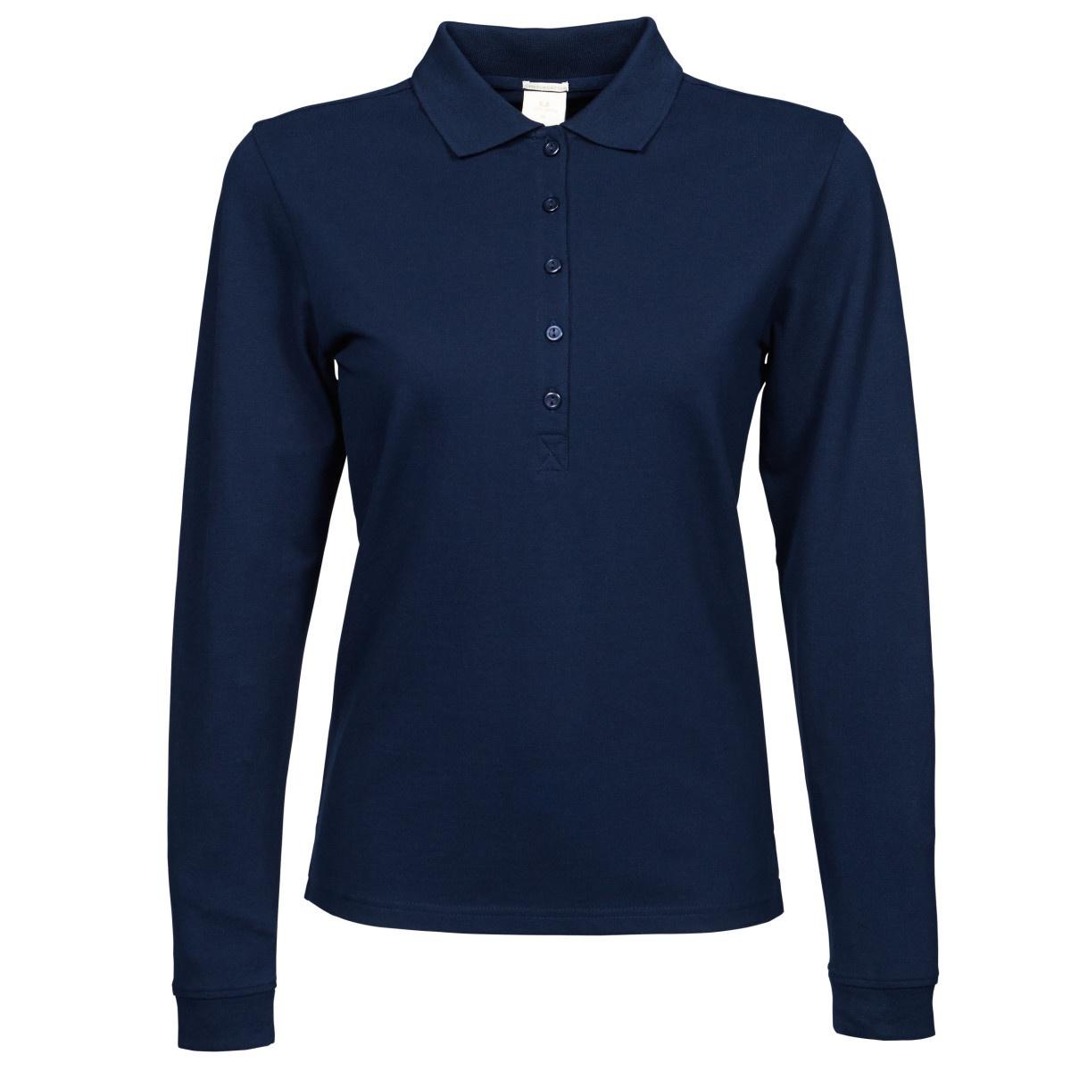 Tee Jays Dames luxe stretch poloshirt met lange mouwen