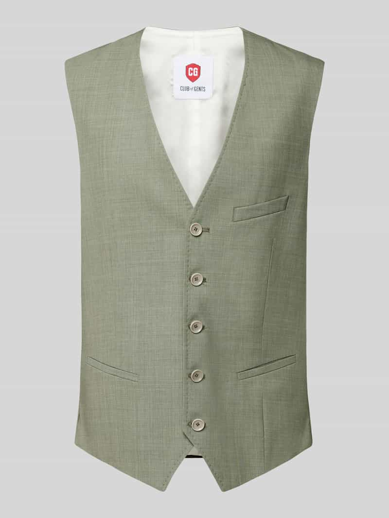 CG - Club of Gents Gilet met paspelzak op de borst, model 'Plum'