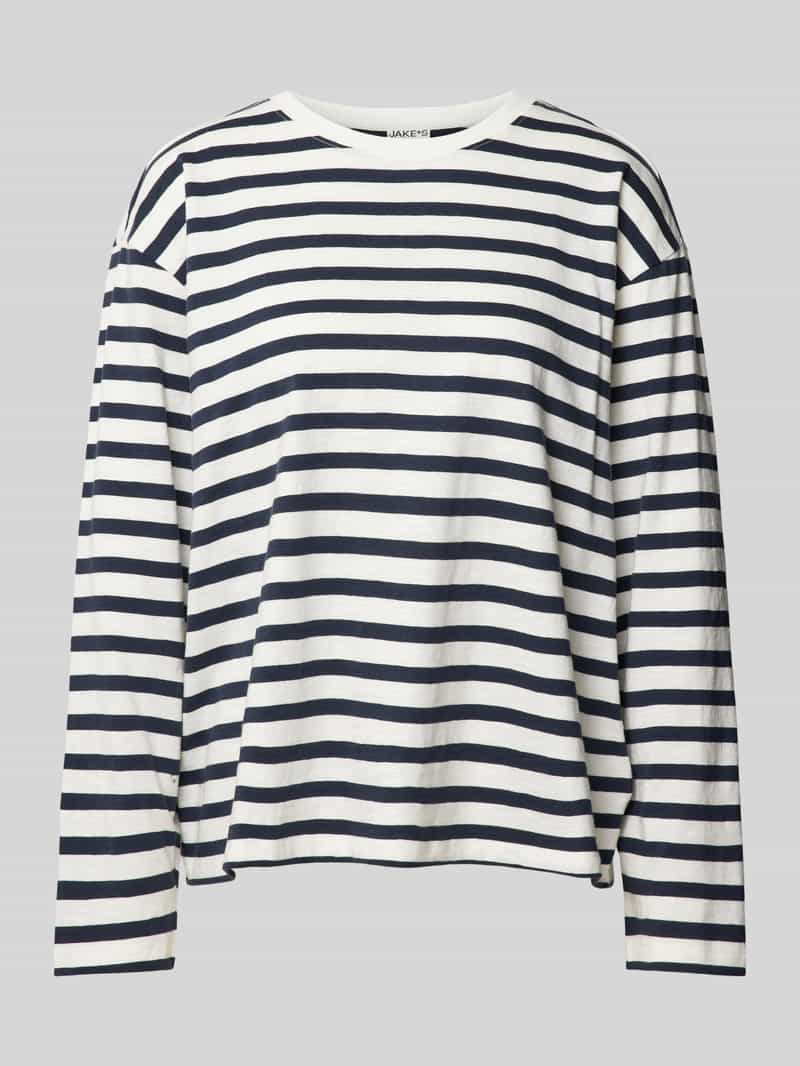 Jake*s Casual Shirt met lange mouwen met streepmotief