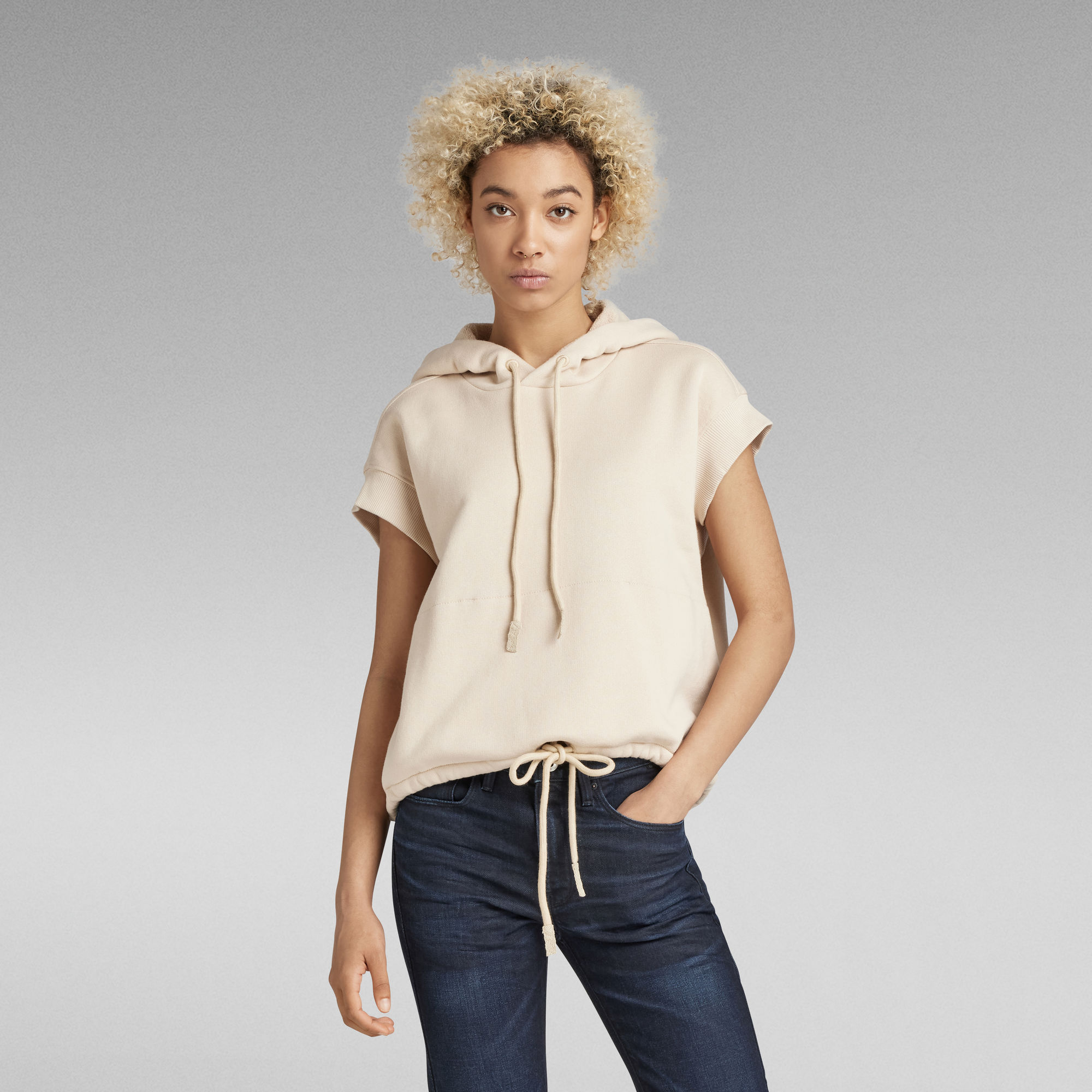 G-Star RAW Relaxed Short Sleeve Hoodie - Beige - Dames