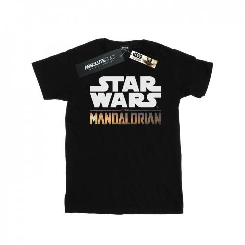 Star Wars meisjes het Mandalorian logo katoenen T-shirt 12-13 zwart