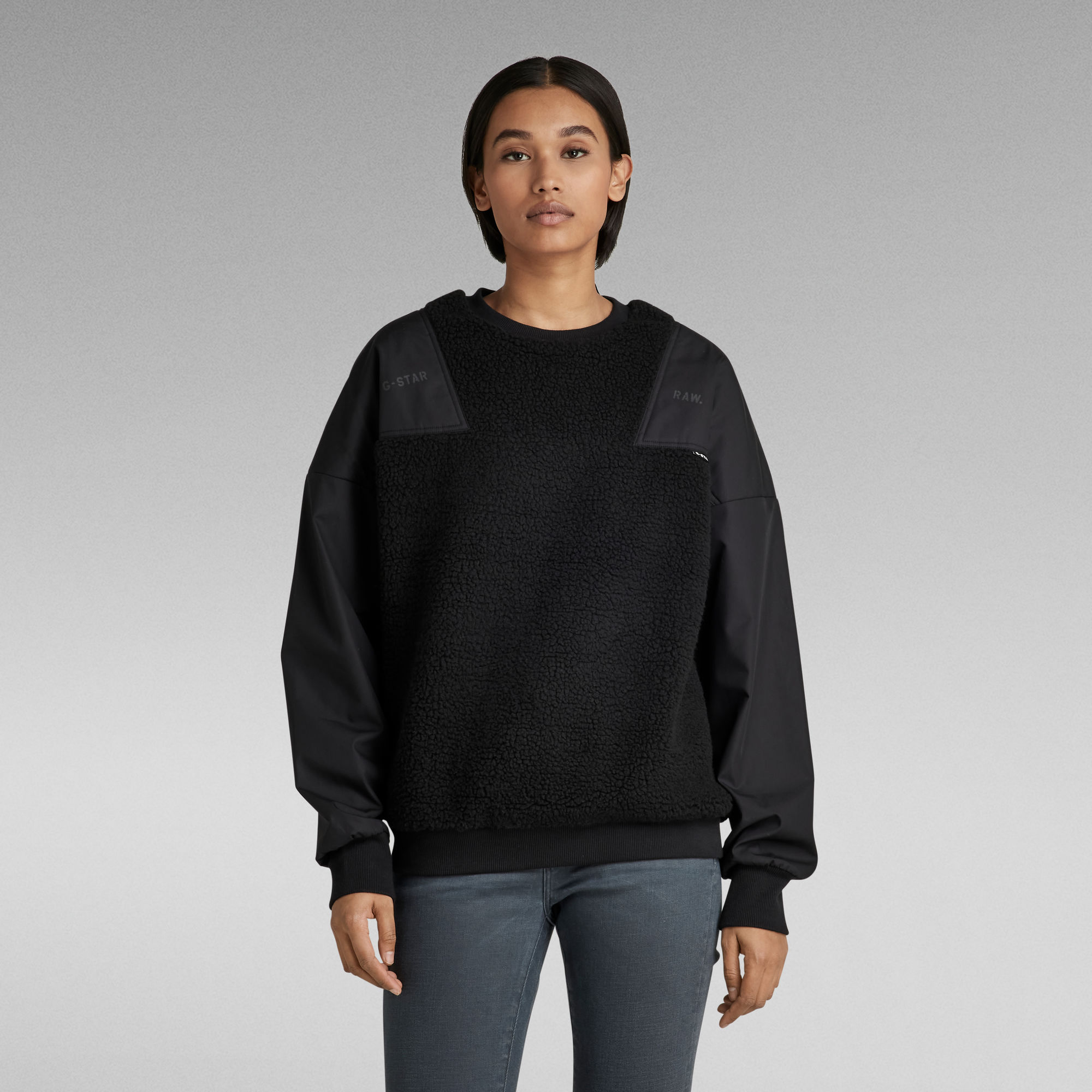 G-Star RAW Teddy Woven Mix Sweater - Zwart - Dames