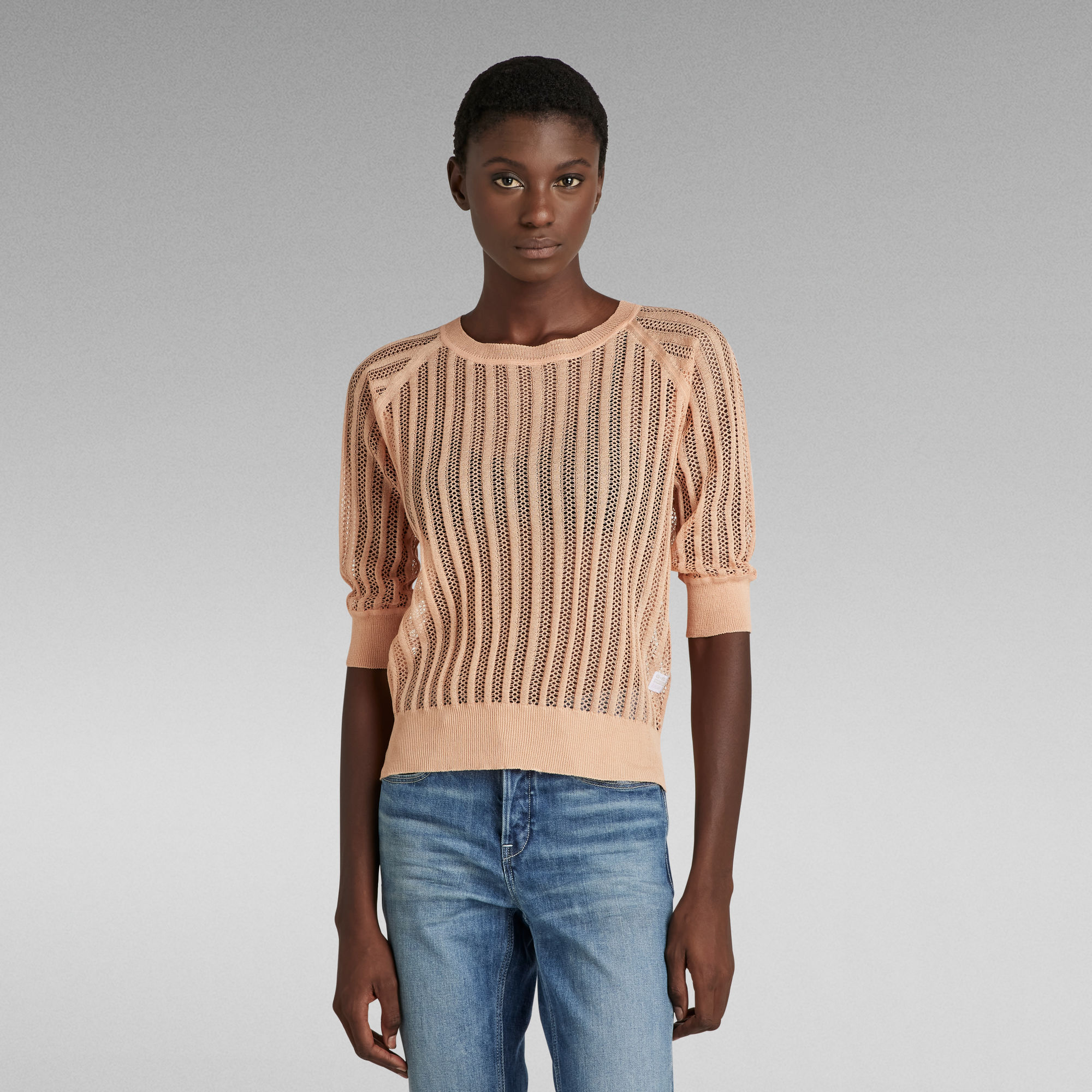 G-Star RAW Gebreide Top Pointelle - Roze - Dames