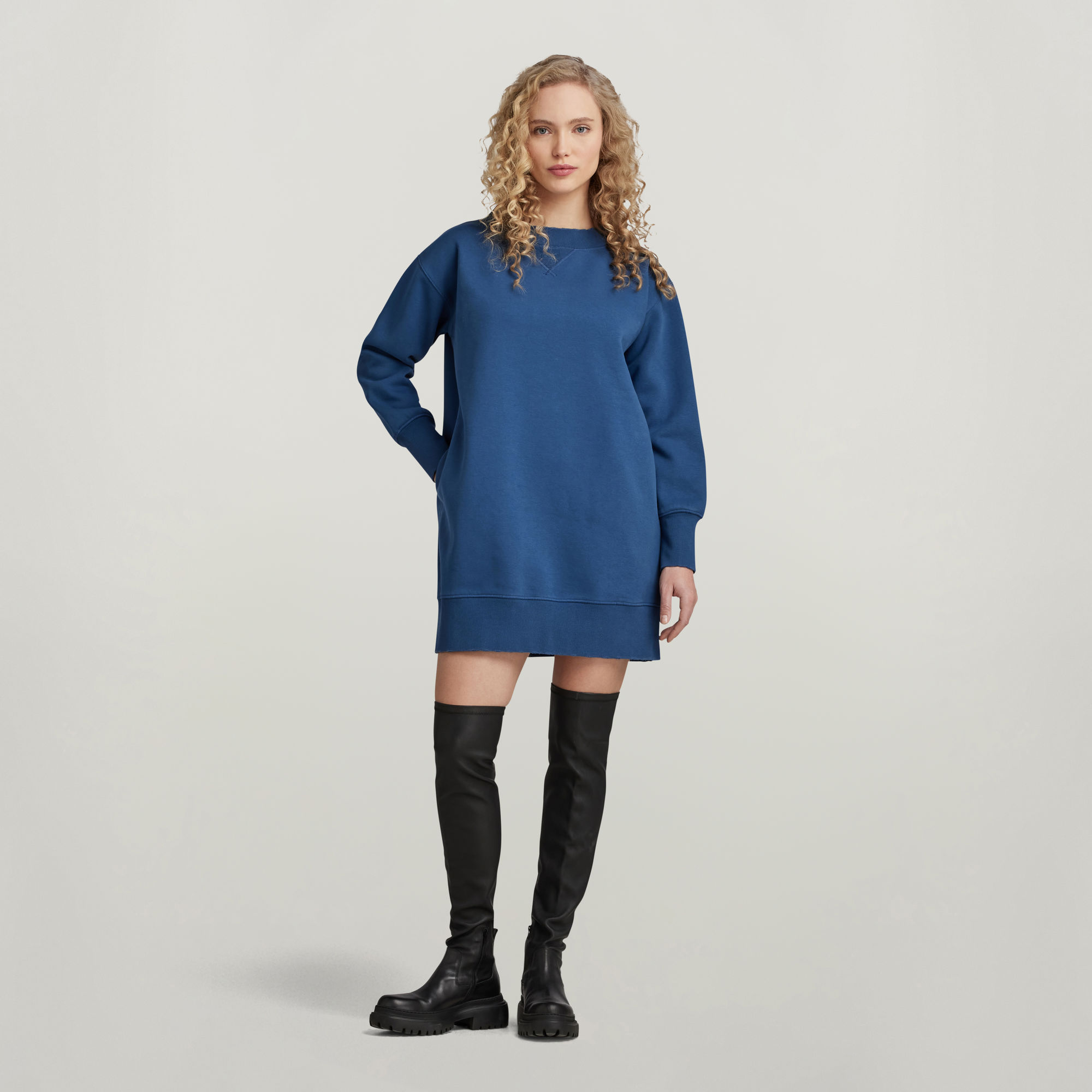 G-Star RAW Loose Vintage Sweater Jurk - Midden blauw - Dames