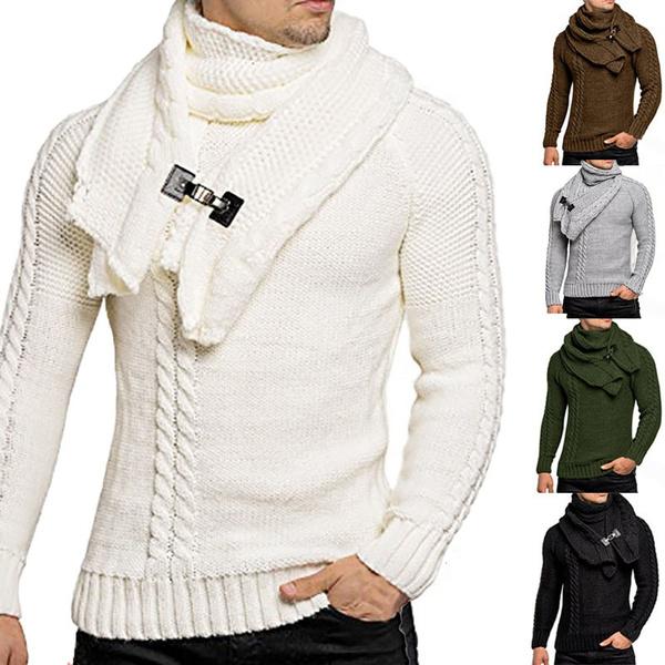 BEE 6 Aankomst Herenmode Herfst Winter Bib Slim Fit Trui Trui Jas Gebreide Trui Jas Jumper S oranje