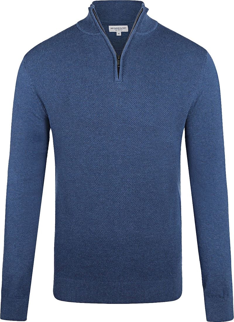 McGregor Half Zip Trui Wolmix Donkerblauw