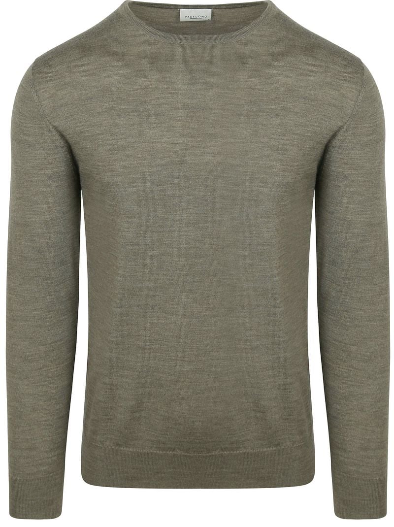 Profuomo Pullover Merinowol Groen