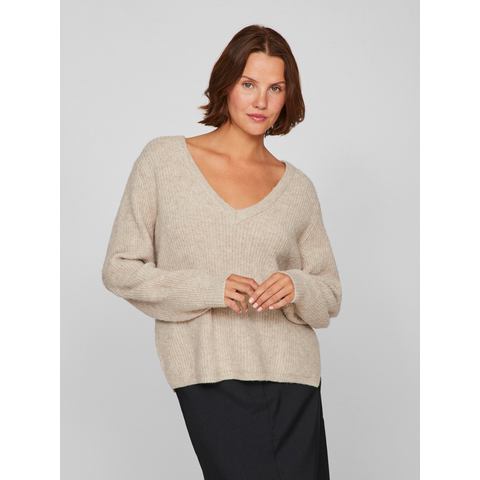 Vila Trui met V-hals VIBELUNA V-NECK REV L/S KNIT TOP - NOOS