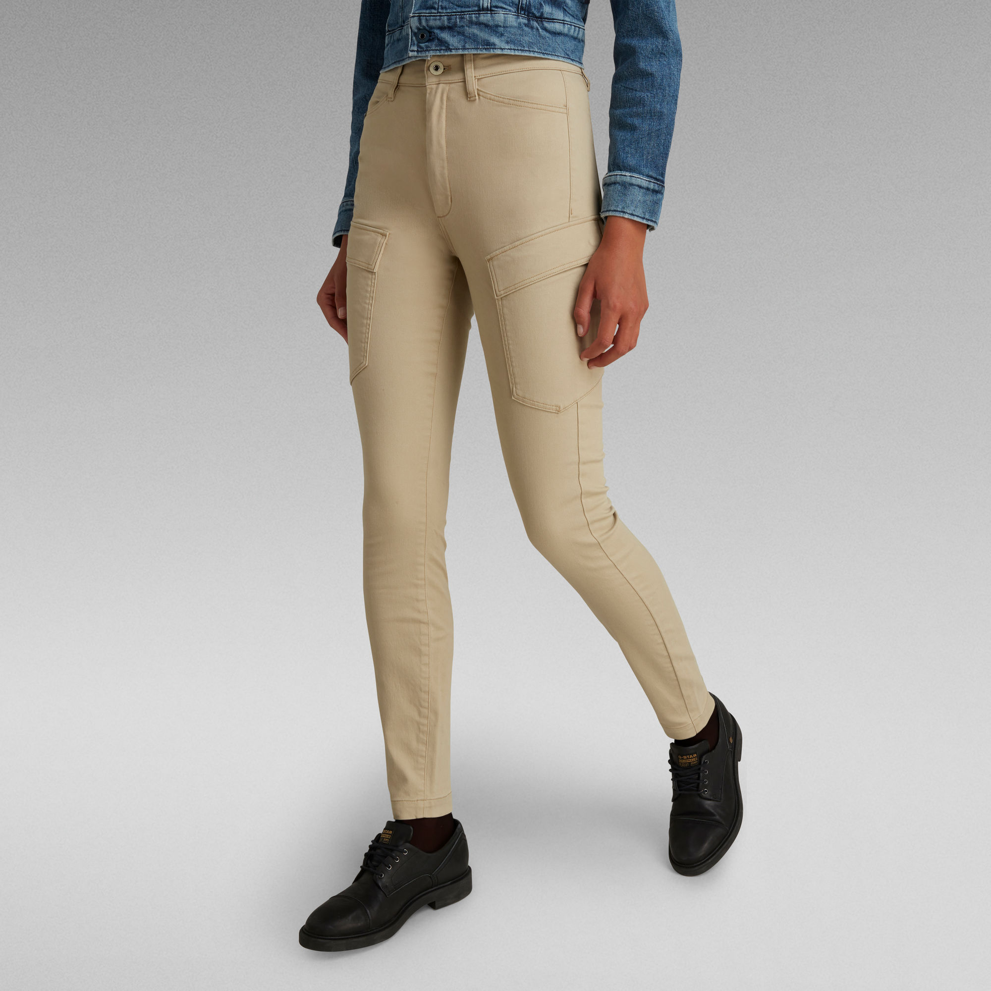 G-Star RAW High G-Shape Skinny Cargobroek - Beige - Dames