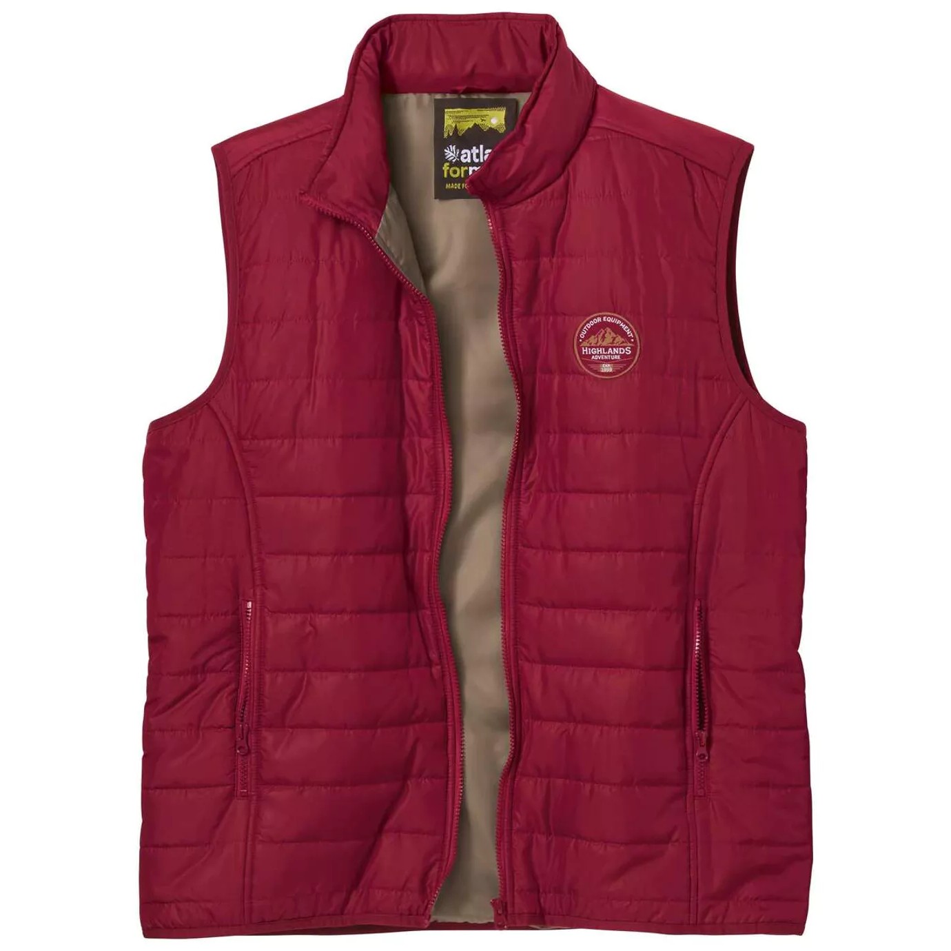 Atlas For Men Heren gewatteerd gilet met volledige rits