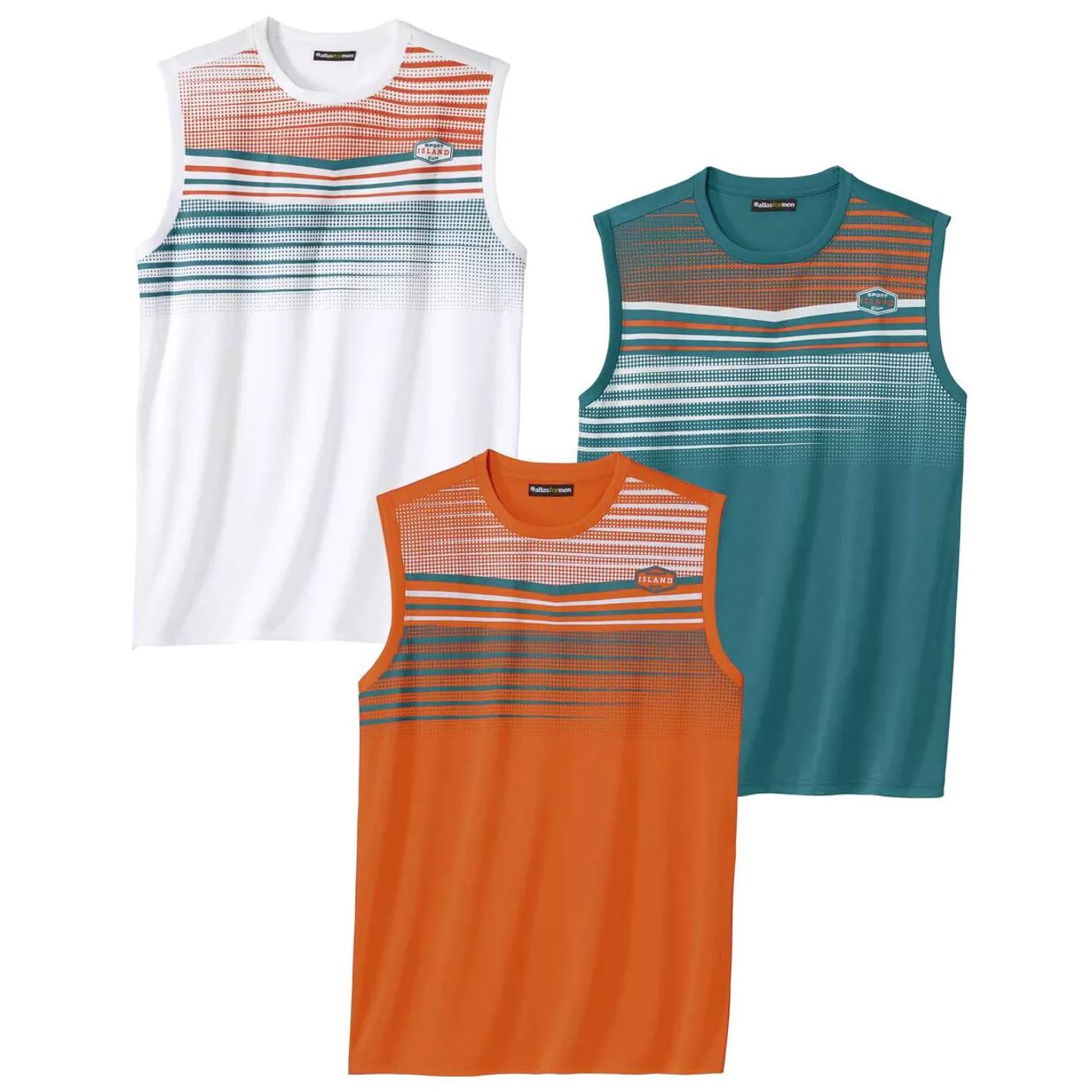 Atlas For Men Heren sportvest top (set van 3)