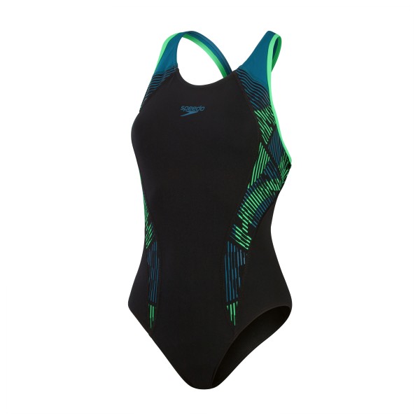 Speedo  Women's Placement Laneback - Badpak, zwart