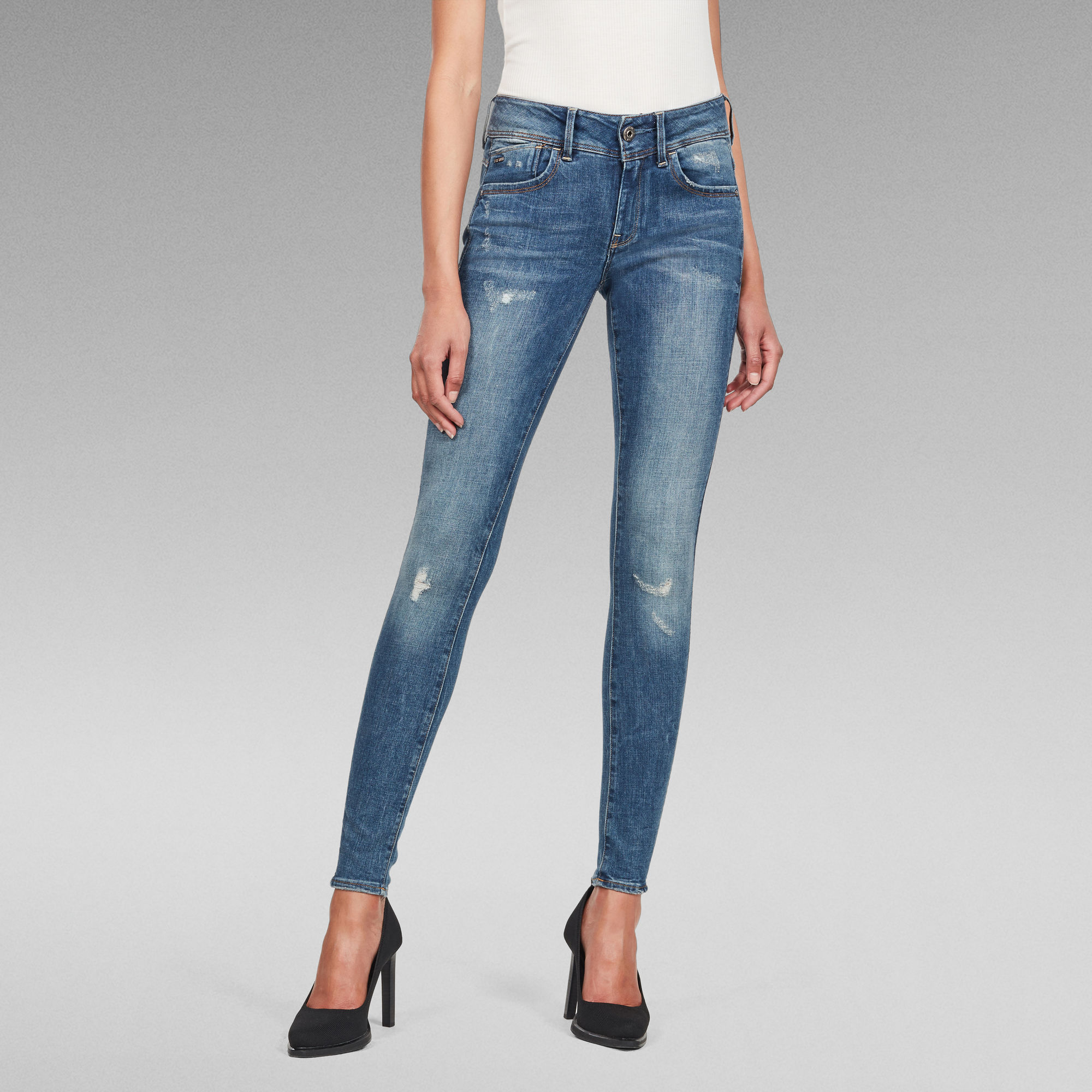 G-Star RAW Lynn Super Skinny Jeans - Midden blauw - Dames