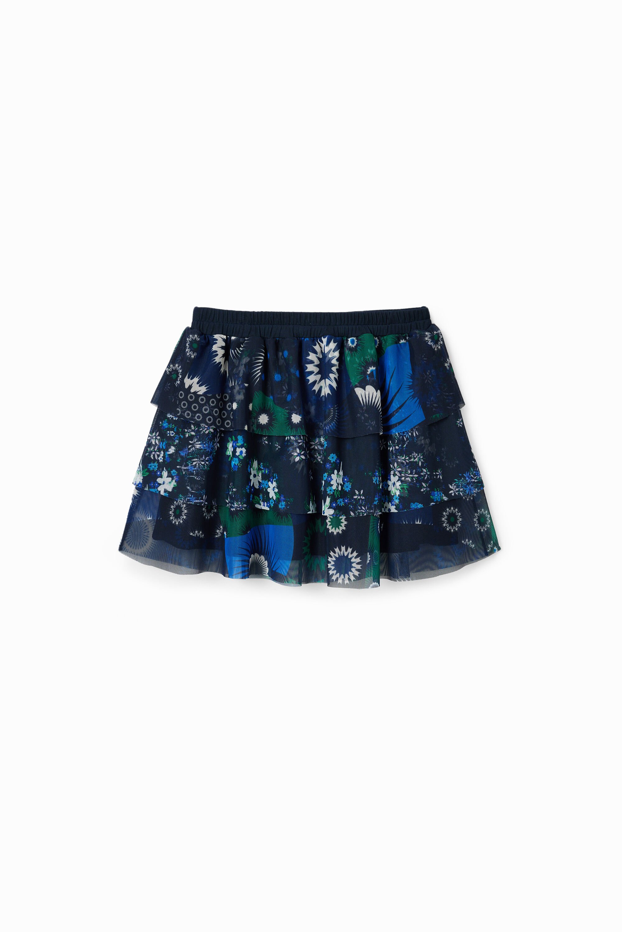 Desigual Tulen minirok met bloemen - BLUE