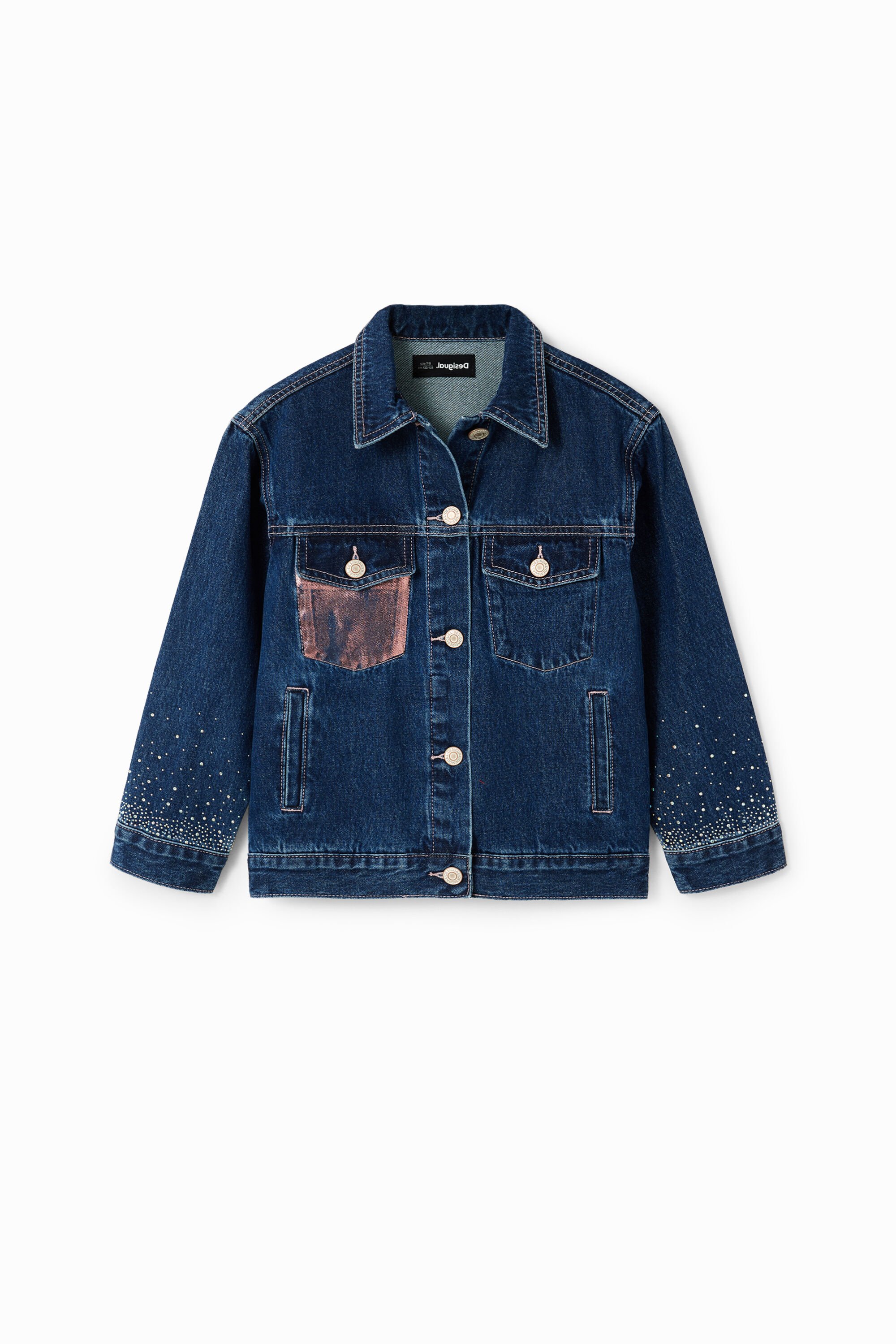 Desigual Denim truckerjack met hart - BLUE