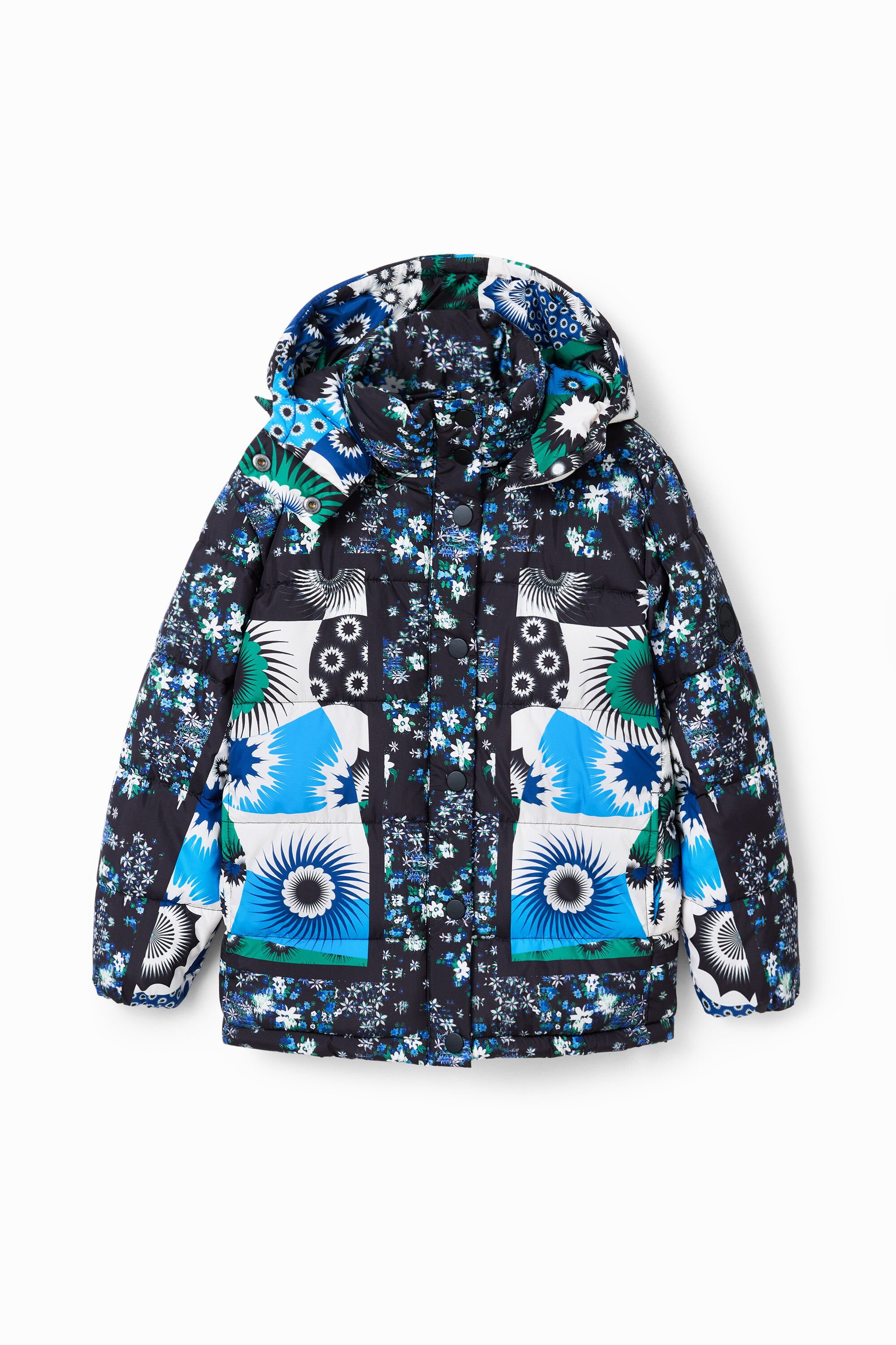 Desigual Gewatteerd jack met patch - BLUE