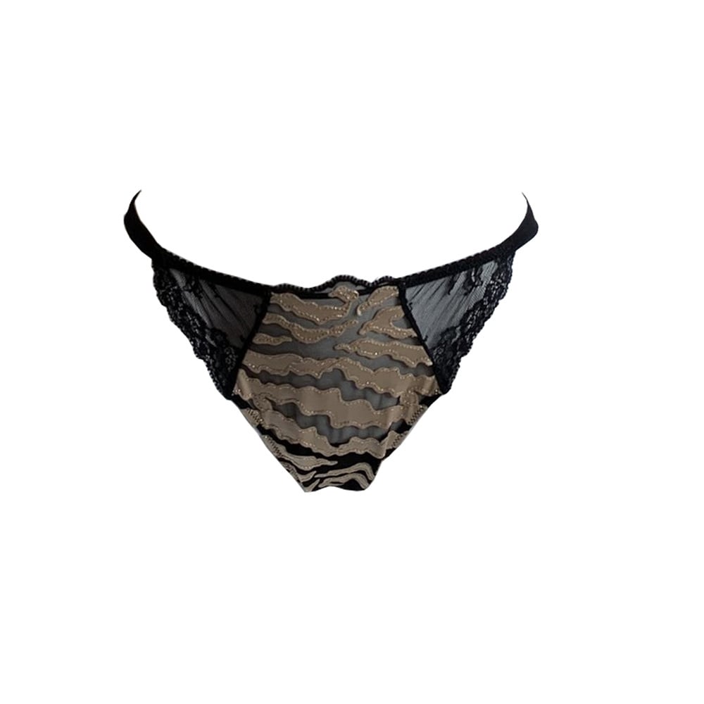 AMBRA lingerie Sauvage brasil/tanga bruin/zwart 1447