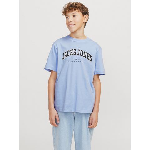 Jack & Jones Junior Shirt met ronde hals JJECALEB VARSITY TEE SS O-NECK NOOS JNR