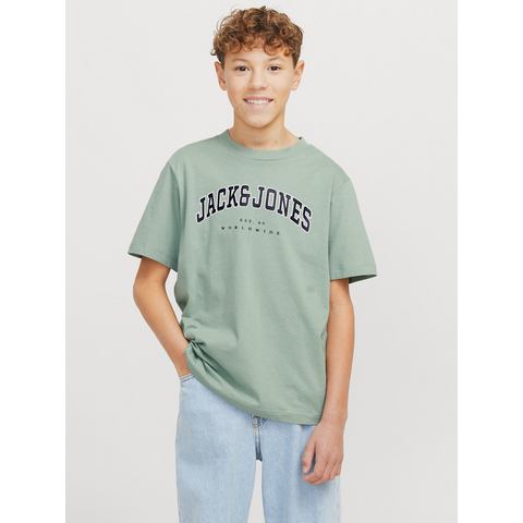 Jack & Jones Junior Shirt met ronde hals JJECALEB VARSITY TEE SS O-NECK NOOS JNR