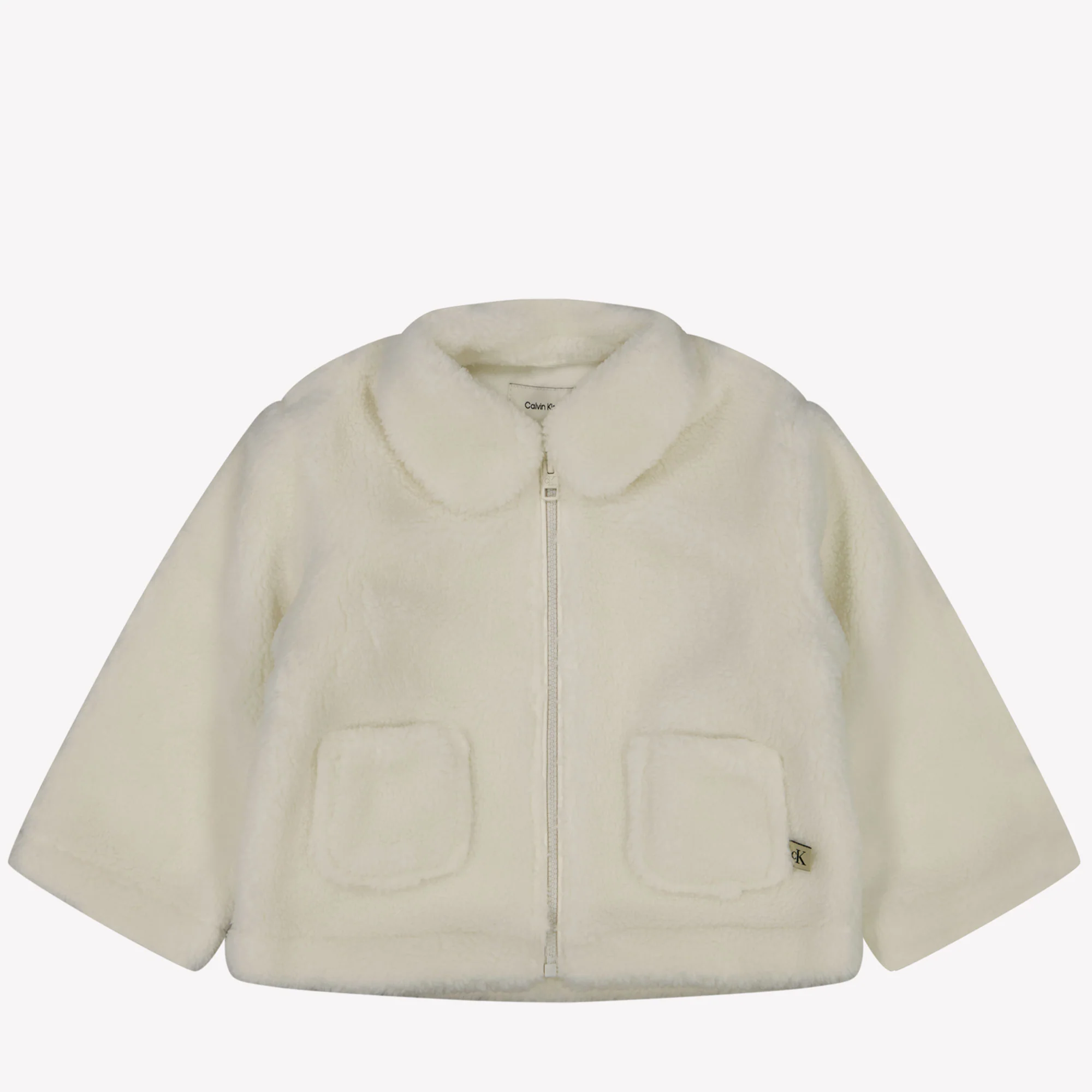 Calvin Klein Baby faux fur jas offwhite