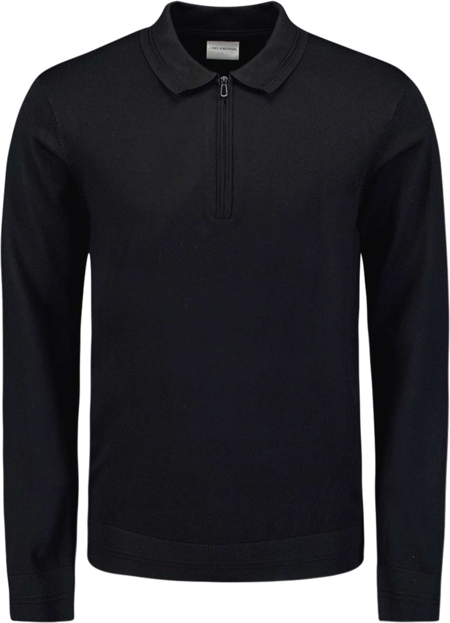 No Excess Pullover polo half zip black