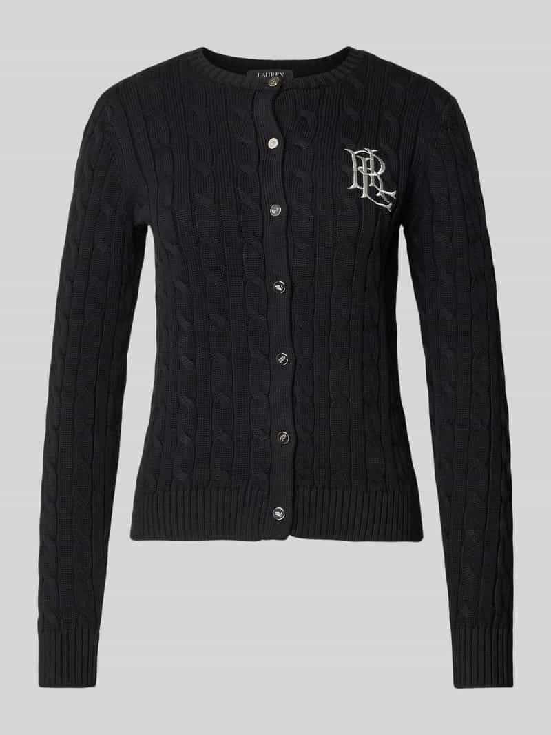 Lauren Ralph Lauren Gebreid cardigan met kabelpatroon, model 'RALHAN'