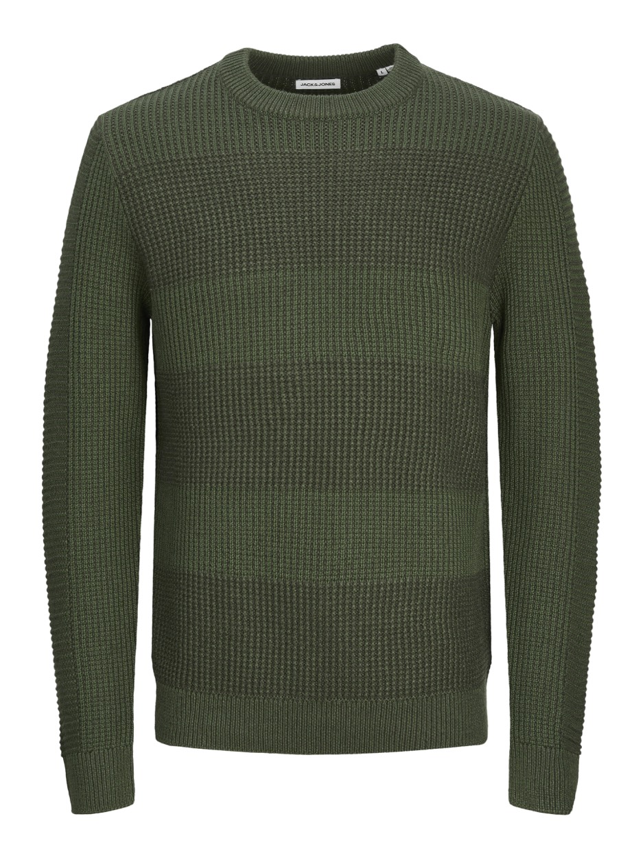 Jack & Jones Jjhugo knit crew neck donker