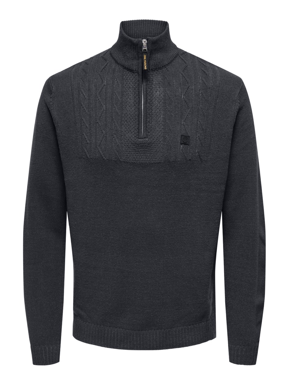 Only & Sons Onsrhett reg 7 half zip knit cs navy