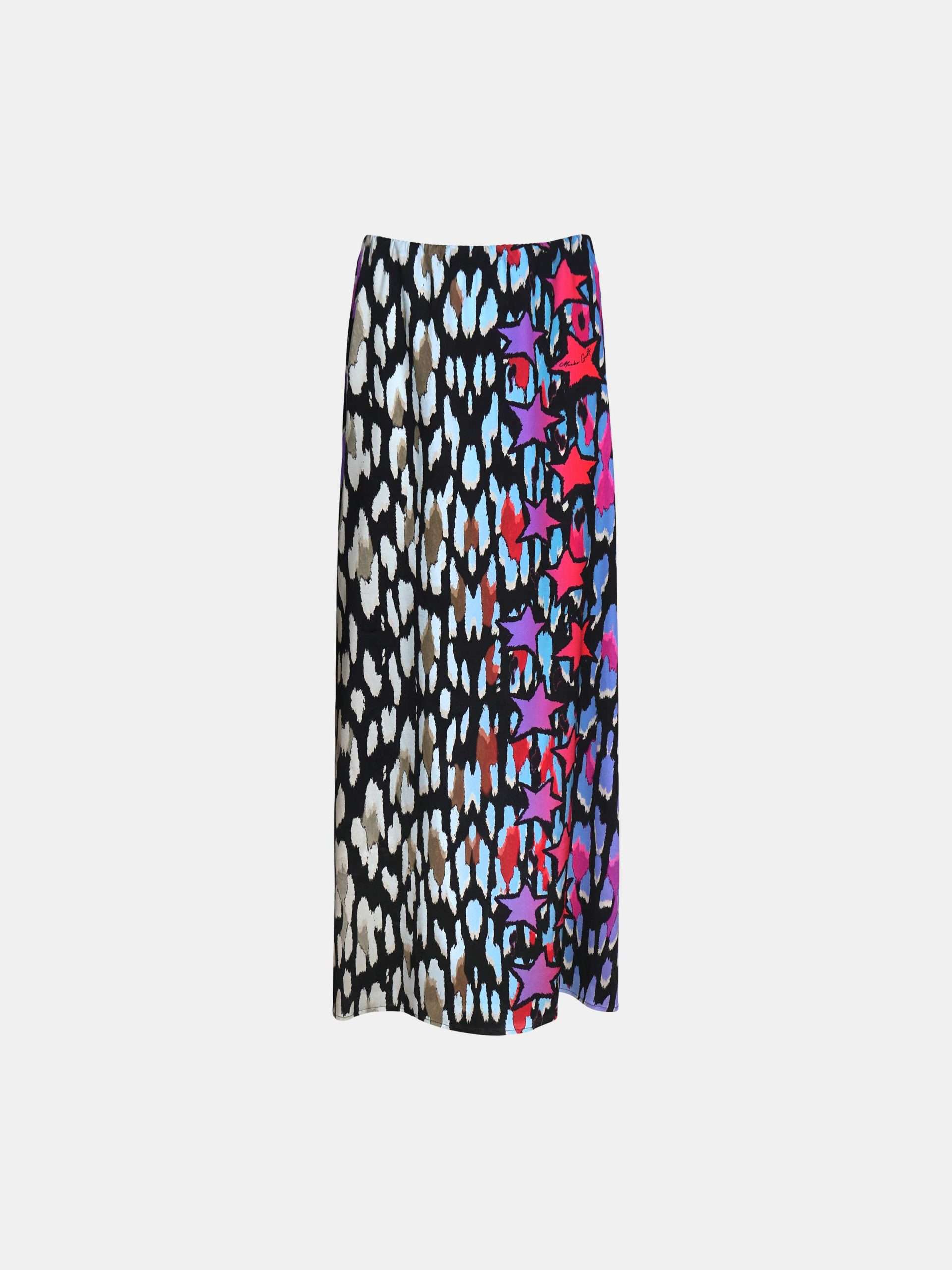 Mucho Gusto Rok sardinie degradé luipaardprint in fuchsia tot rood