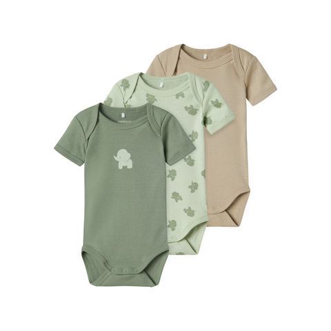 Name It Slaaponesie NBMBODY 3P SS SEA FOAM ELEPHANT NOOS (set, 3-delig)