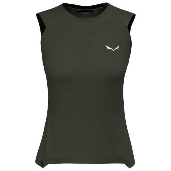 Salewa  Women's Puez Alpine Merino Hybrid Tank Top, olijfgroen