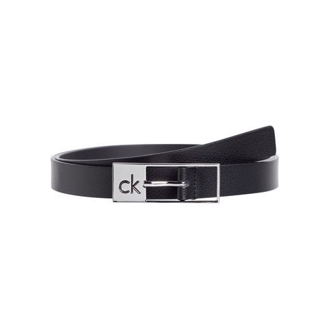 Calvin Klein Leren riem CK CUT SQUARE BUCKLE 2.0_CAVIAR Logoprand, eenvoudige doornsluiting