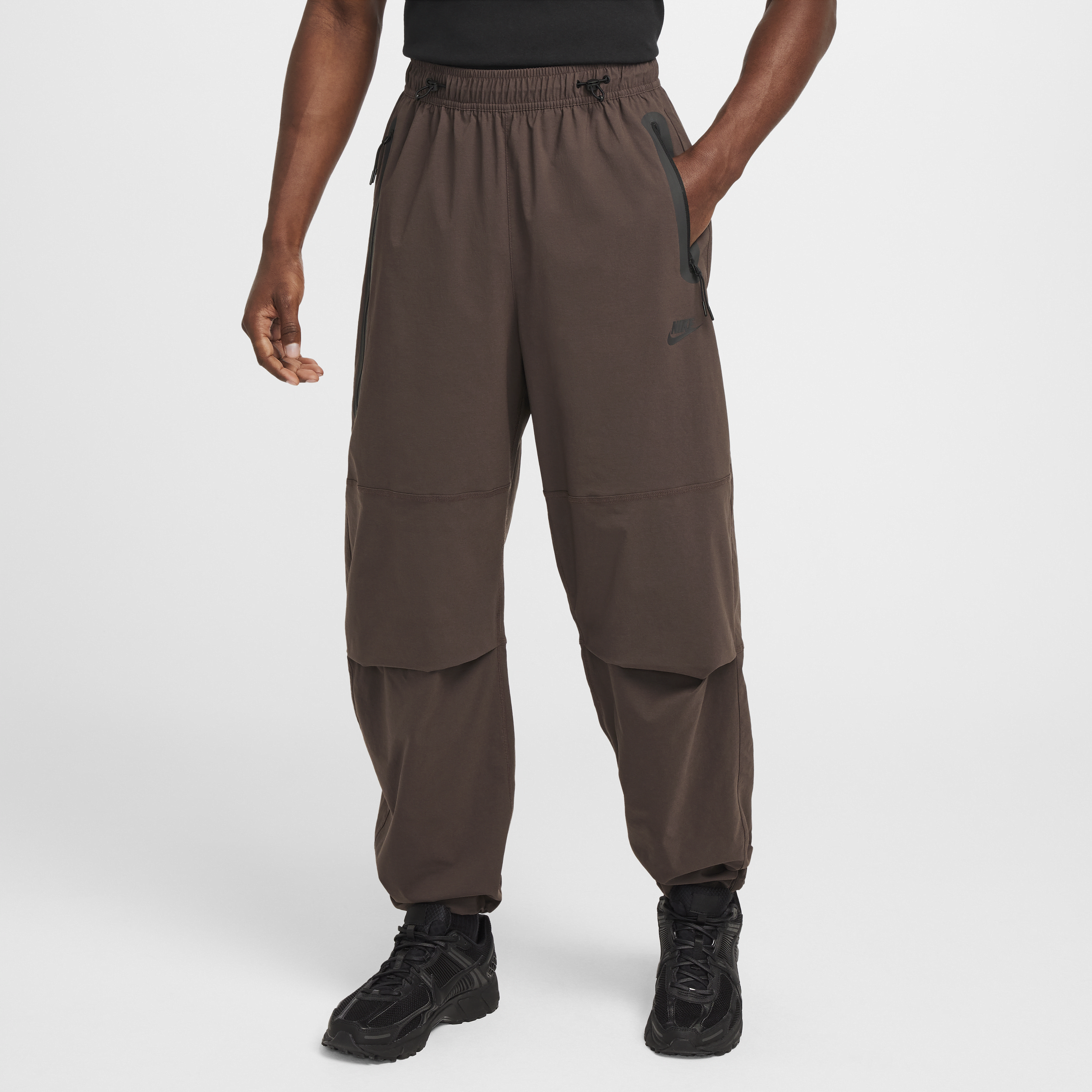 Nike Tech Woven Oversized Trousers, Brown