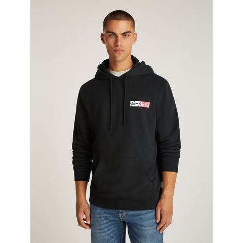 Tommy Jeans Plus Hoodie TJM REG ENTRY GRAPHIC HOODIE EXT in grote maten, logoprint, kangoeroezak