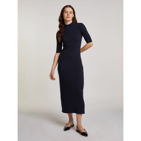 Tommy Hilfiger Midi-jurk SLIM 5X2 RIB MIDI DRESS 1/2