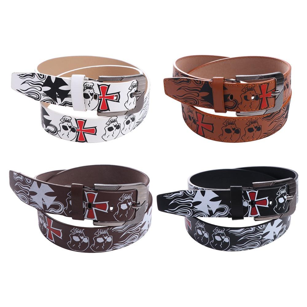 Anmoiaomiao Pin Buckle Y2K Cross PU leather Belt Casual Belt Accessories Female Waistband Korean Waist Strap bruin