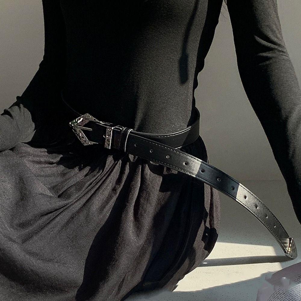 Dozoonon Punk Style All-match Korean Waist Strap Female Waistband Casual Belt Accessories PU leather Belt A