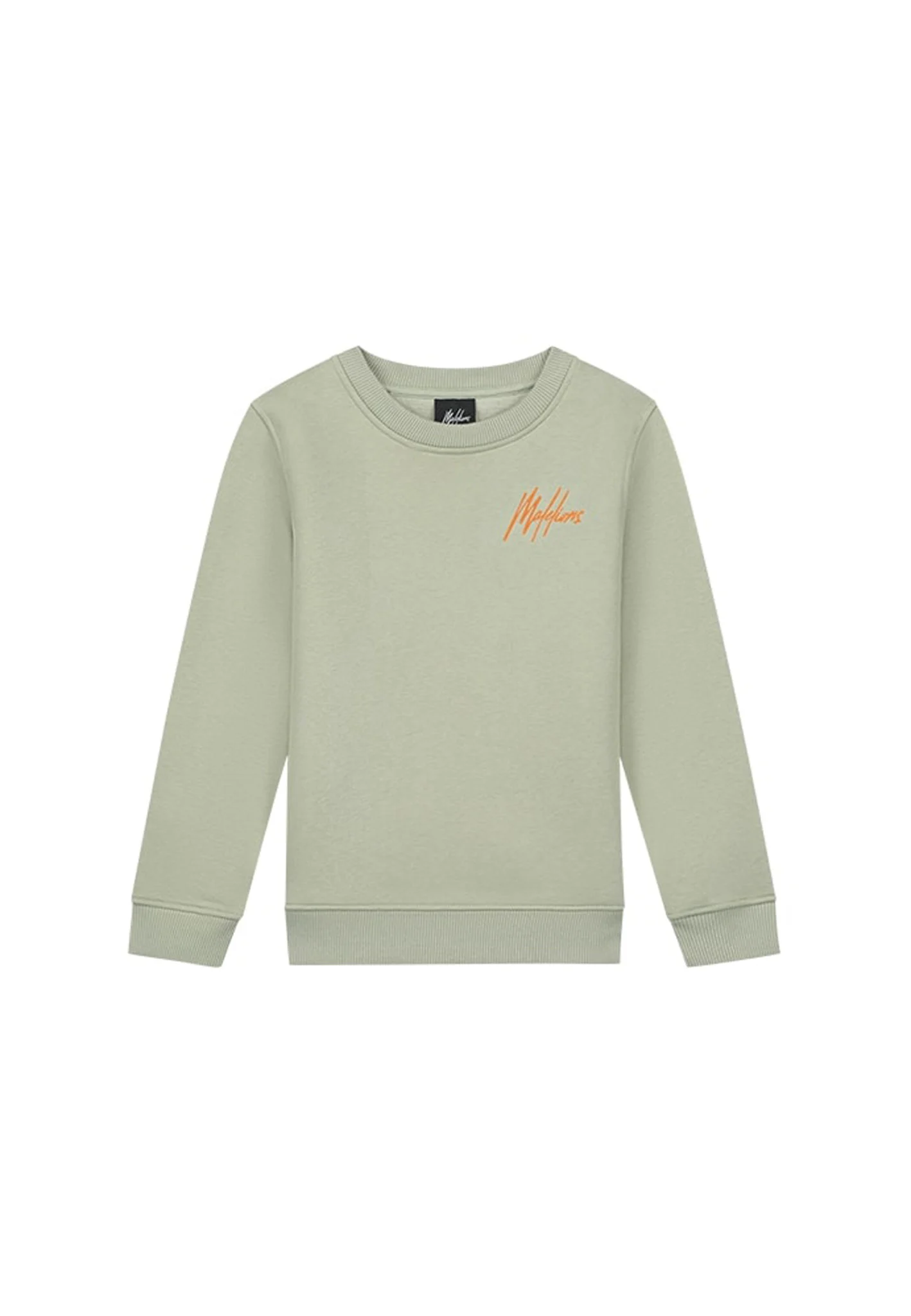 Malelions Jongens sweater striped signature seagrass orange