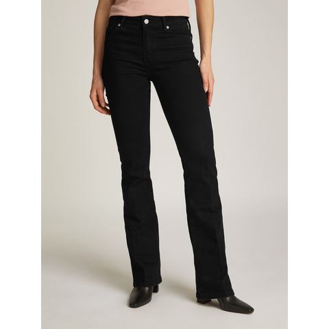 Tommy Hilfiger Bootcut jeans BOOTCUT RW BLACK gemiddelde normale taillehoogte, met persplooien, met studs