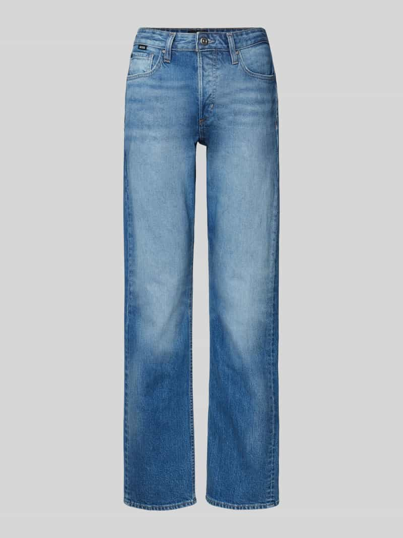 Boss Straight leg jeans met labeldetail, model 'HEIGHT-CLASSIC JEAN'