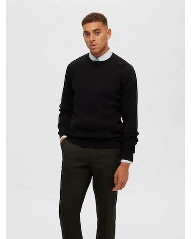 SELECTED HOMME Trui met ronde hals SLHBERG CABLE CREW NECK NOOS