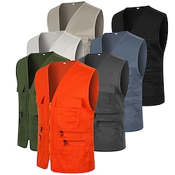 Light in the box mannen wandelen visvest werk vest outdoor casual lichtgewicht met meerdere zakken herfst/herfst lente reizen cargo safari foto slijtvastheid ademend vest jas jas top