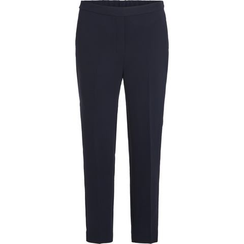 Tommy Hilfiger Geweven broek CREPE SLIM PULL ON PANT met metalen label, strijkvouwen