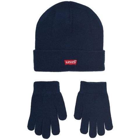 Levi's Kidswear Gebreide muts CORE BATWING BEANIE/GLOVES (set, 2 stuks)