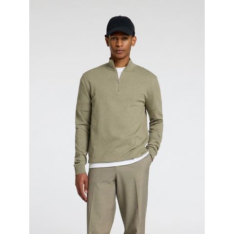 SELECTED HOMME Gebreide trui SLHBERG HALF ZIP CARDIGAN NOOS