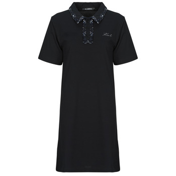 Karl Lagerfeld Korte Jurk  BOUCLE MIX POLO DRESS